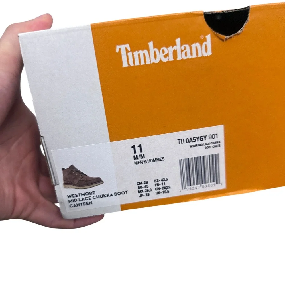 Timberland Westmore Mid Lace Chukka Boot Mens 11 Brown Suede Moc Toe TB0A5YGY901